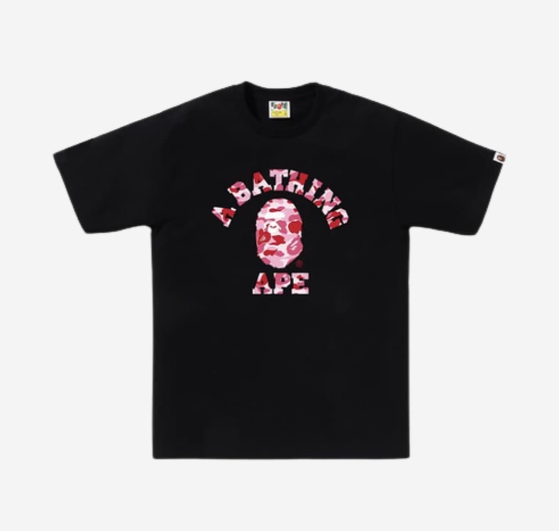 [2XL] 베이프 컬리지 반팔 카모 블랙핑크 상품이미지1
