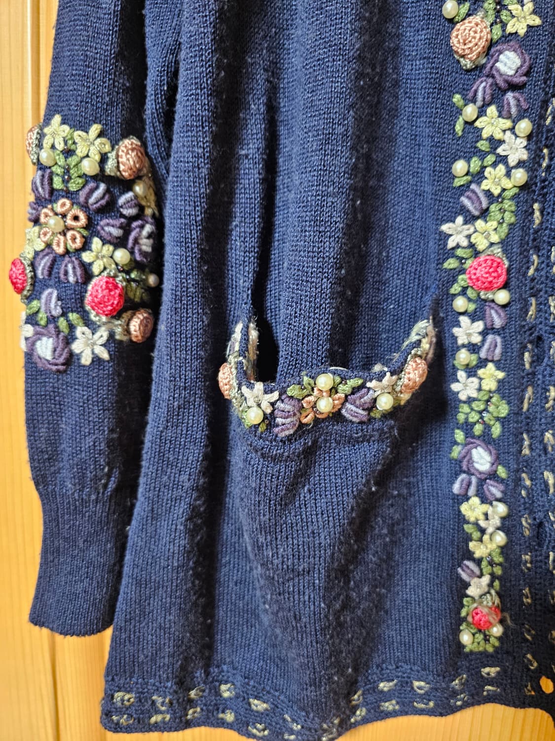 플라워입체자수네이비가디건 상품이미지3