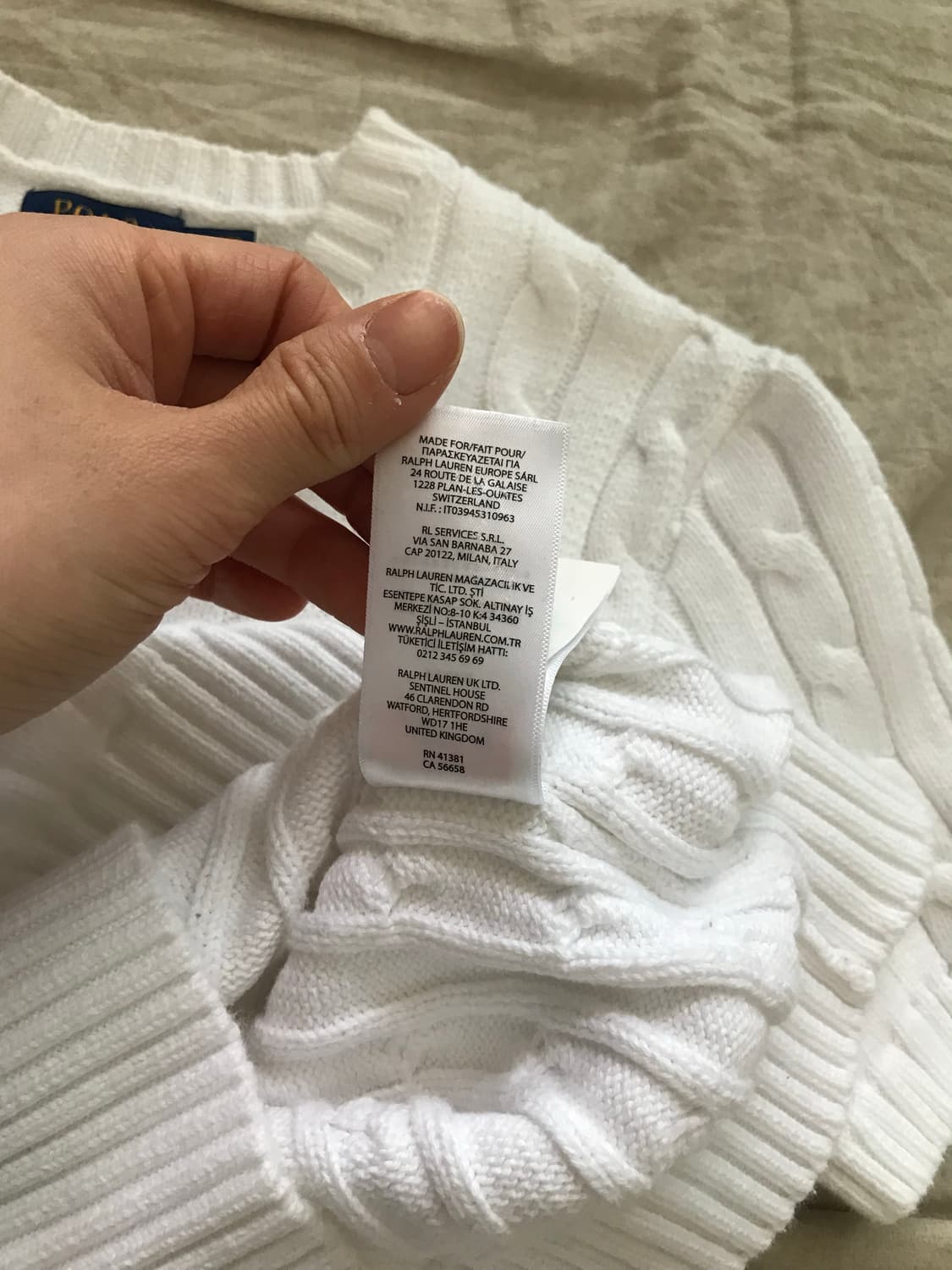 폴로 랄프로렌 포니로고 케이블 화이트 니트 반팔 상품이미지10