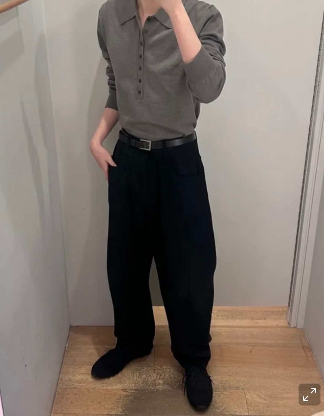 (m) 신앤리 루어 니트 폴로 셔츠 그레이 상품이미지1