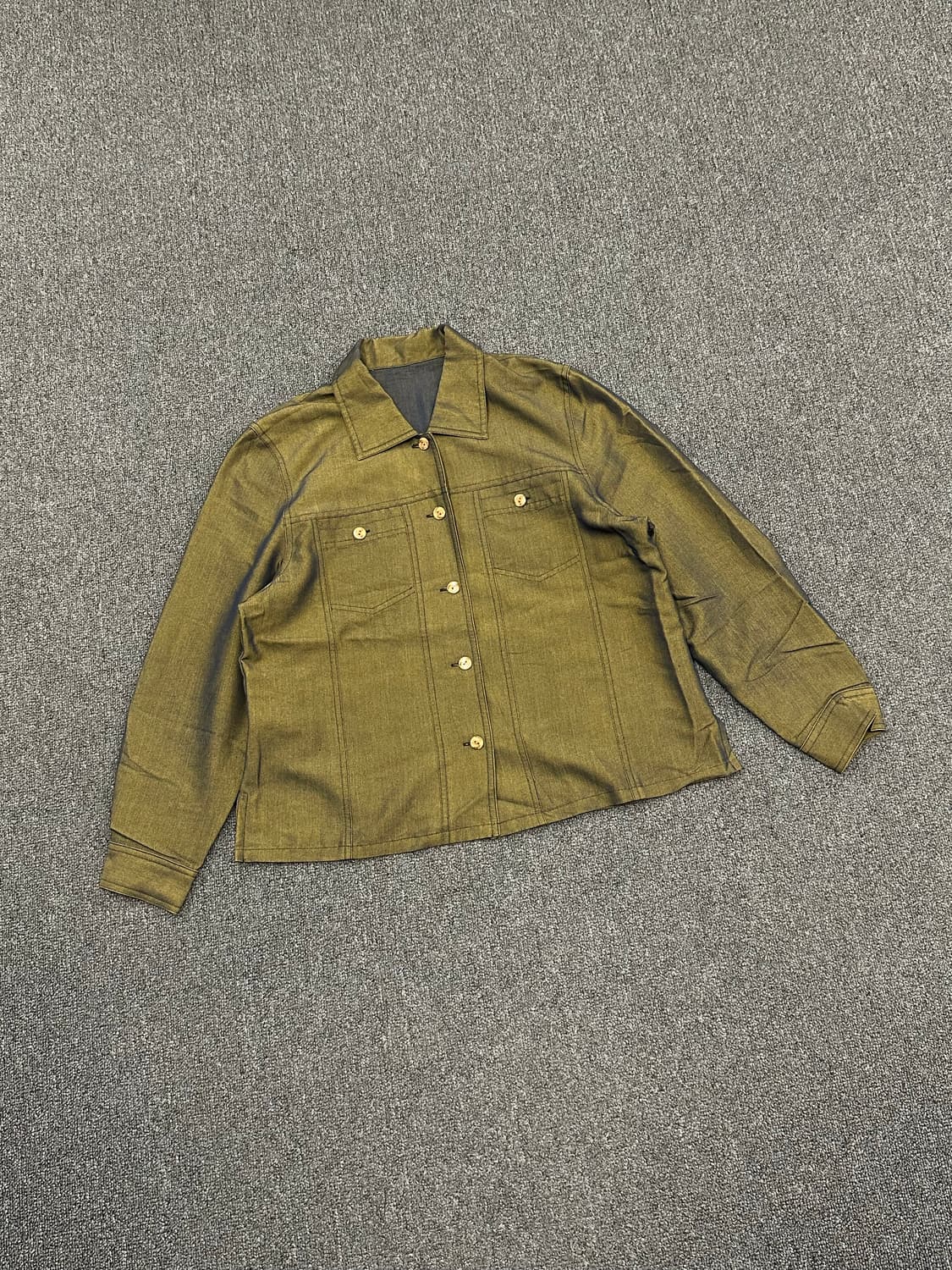 OS)Japanese vintage 여성 올리브 셔츠 자켓 상품이미지1