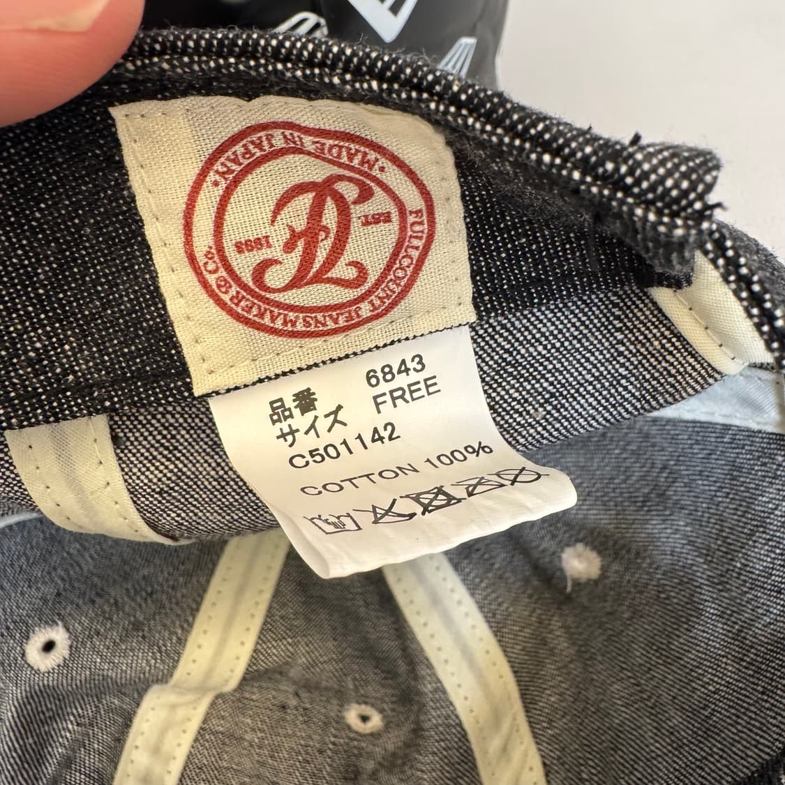 풀카운트 데님 볼캡 모자 블랙 상품이미지4