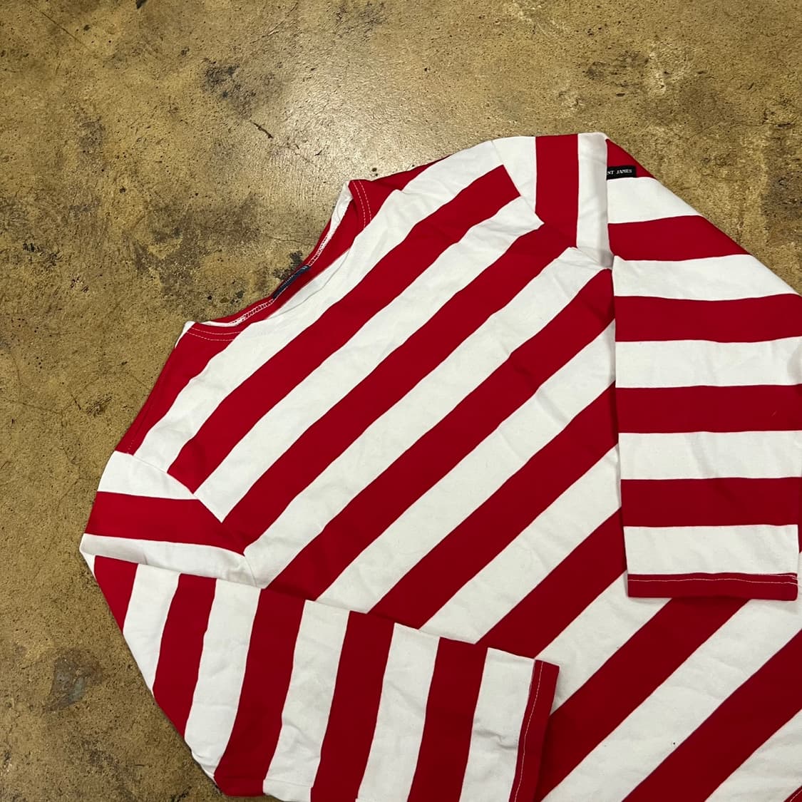 [정품/M] 세인트제임스 빨강 흰색 스트라이프 긴팔 티셔츠 b10 상품이미지1