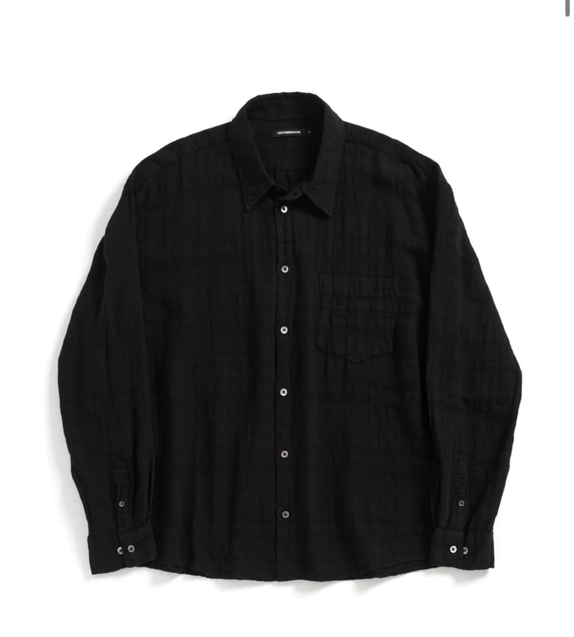 [2] 해칭룸 거즈 스트라이프 클래식 셔츠 블랙 상품이미지1