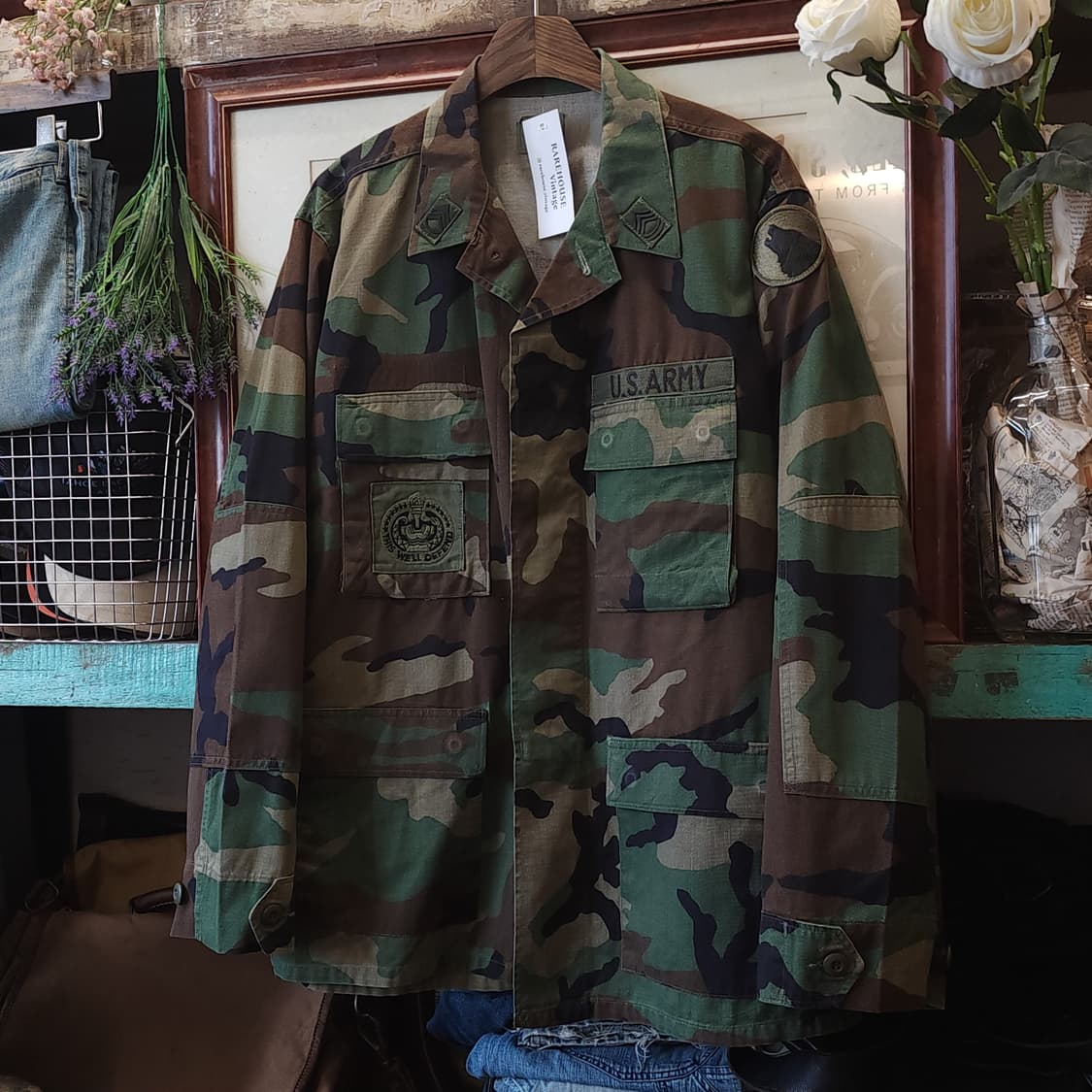 90s 미군 우드랜드 카모셔츠 BDU 미디움 레귤러 상품이미지2