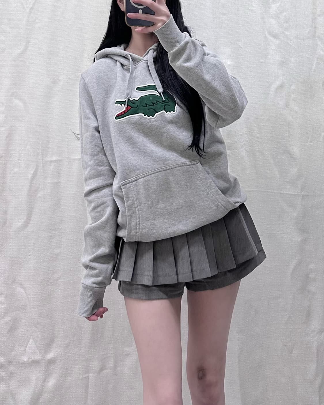 라코스테 그레이 후드티 상품이미지2