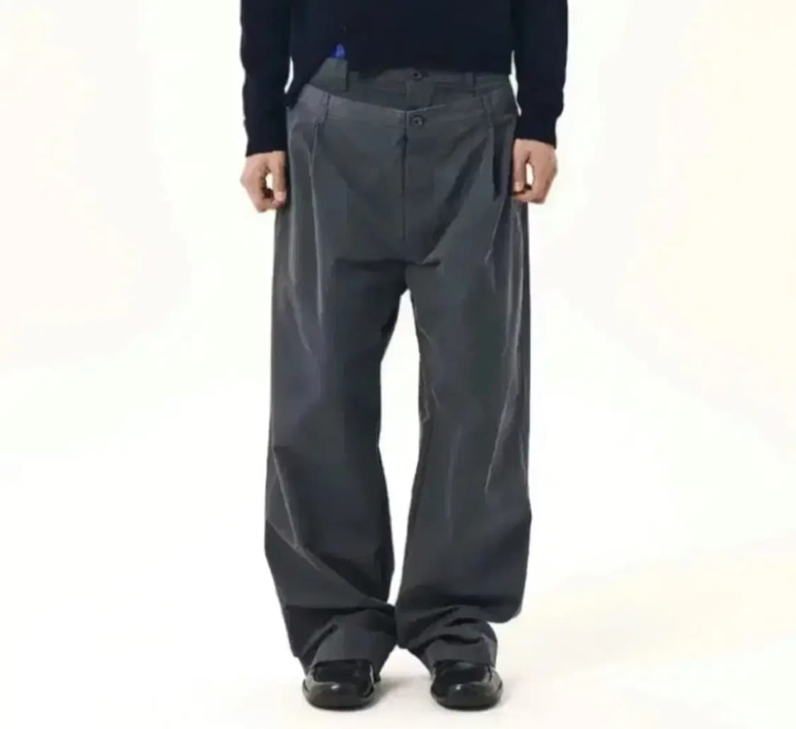 EE 더블웨이스트 팬츠 차콜 상품이미지1