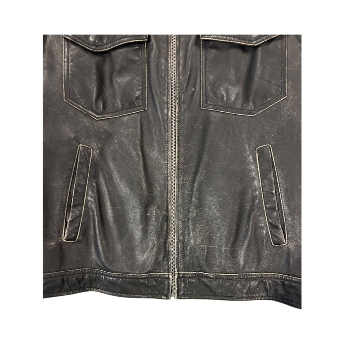 L) 타미힐피거 블랙 리얼레더 라이더 자켓 OJ-P-- 상품이미지6