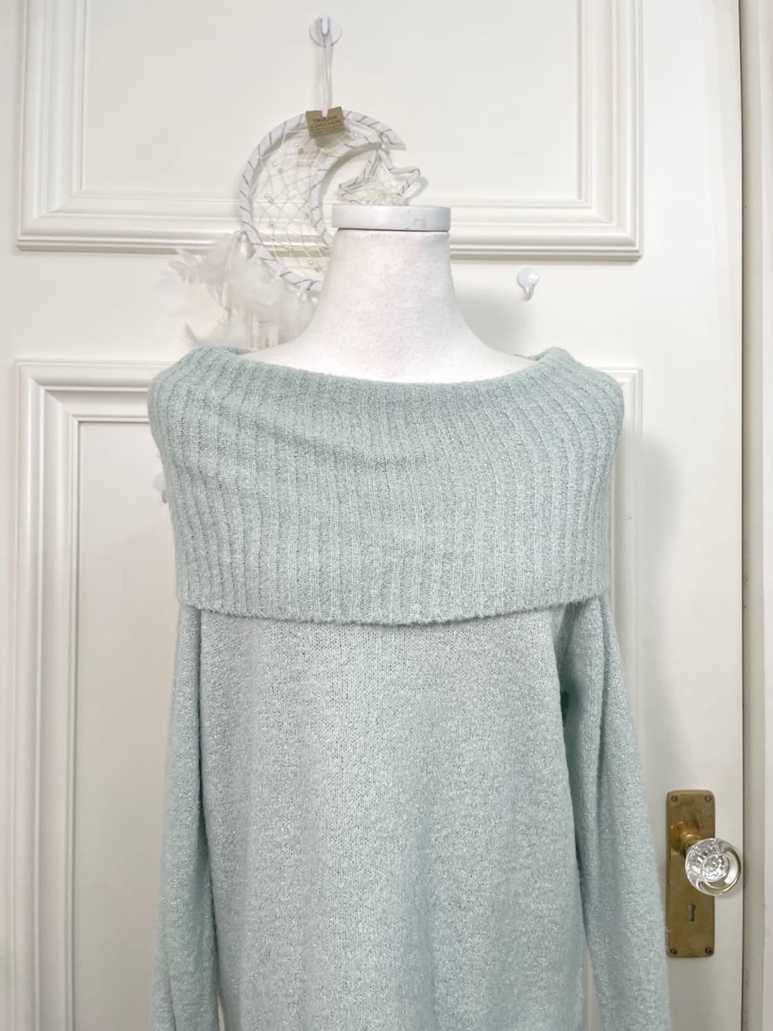 GROVE mint silver glitter off shoulder s 상품이미지5
