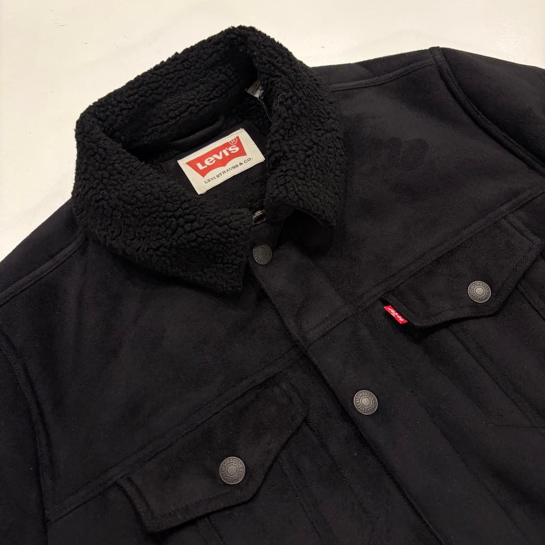 [M] 리바이스 블랙 스웨이드 쉐르파 트러커 자켓 C129 상품이미지3