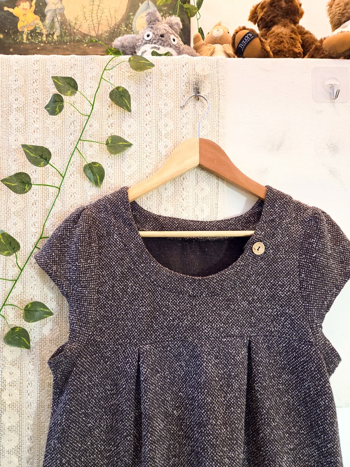 초코브라운 반팔 니트 탑 상품이미지2