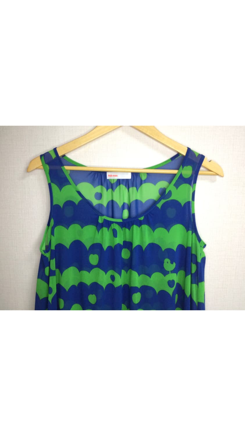 Ne-net 네넷냐 그린 블루 레이어드 셔링 원피스 상품이미지2