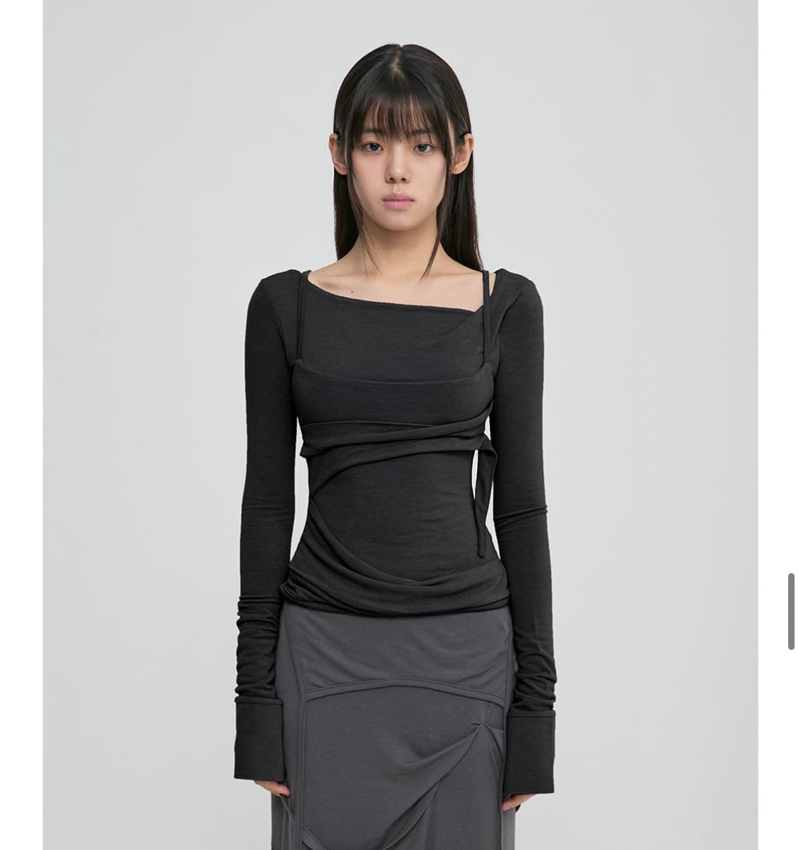 플레어업 레이어드 롱슬리브 (블랙) 상품이미지2