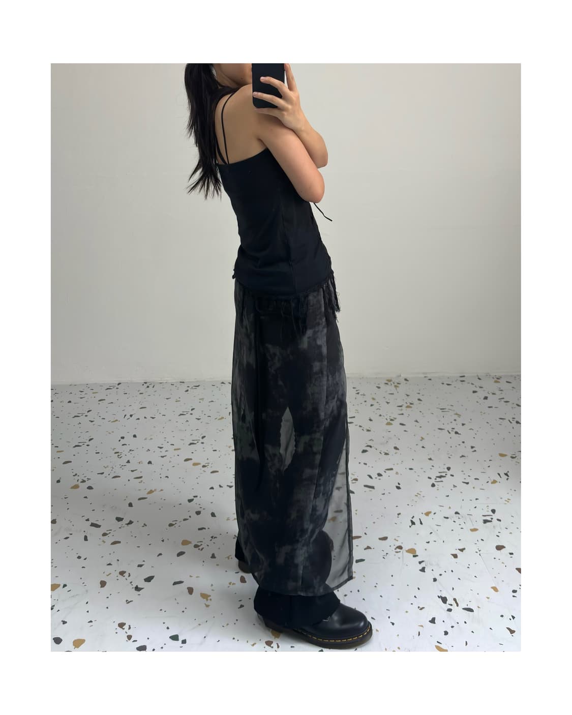 빈티지 레이어드 슬릿 스커트 상품이미지1