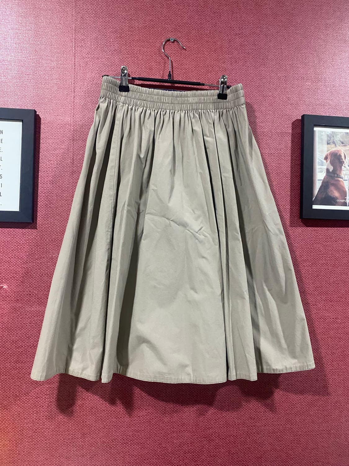 플레어 롱 스커트 (베이지, 네이비) 상품이미지1