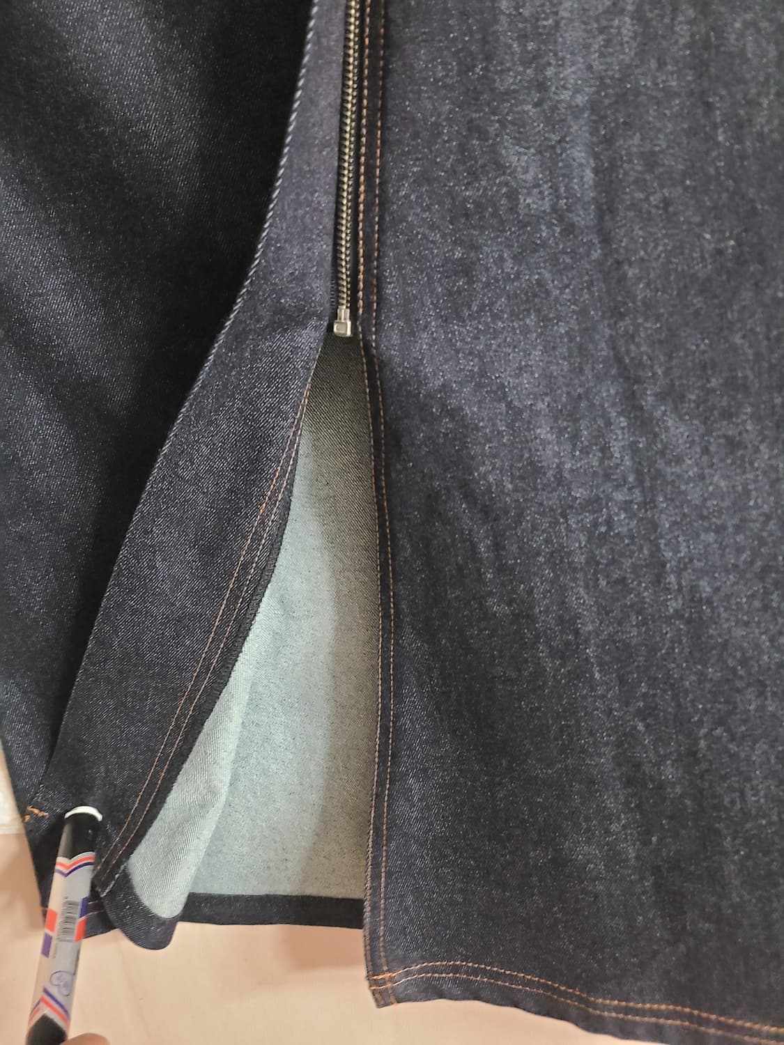 벨트장식 데님 롱 스커트(26) 상품이미지2