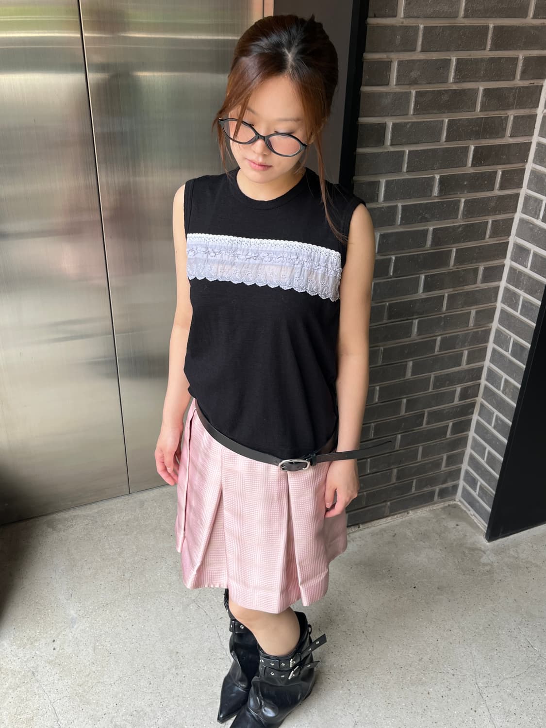 Comme Des Garcons 꼼데가르송 레이스 탑 블랙 상품이미지4