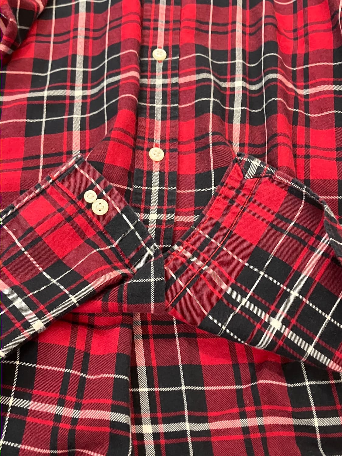 폴로 랄프로렌 체크 셔츠 레드 XL #csz3617 상품이미지7