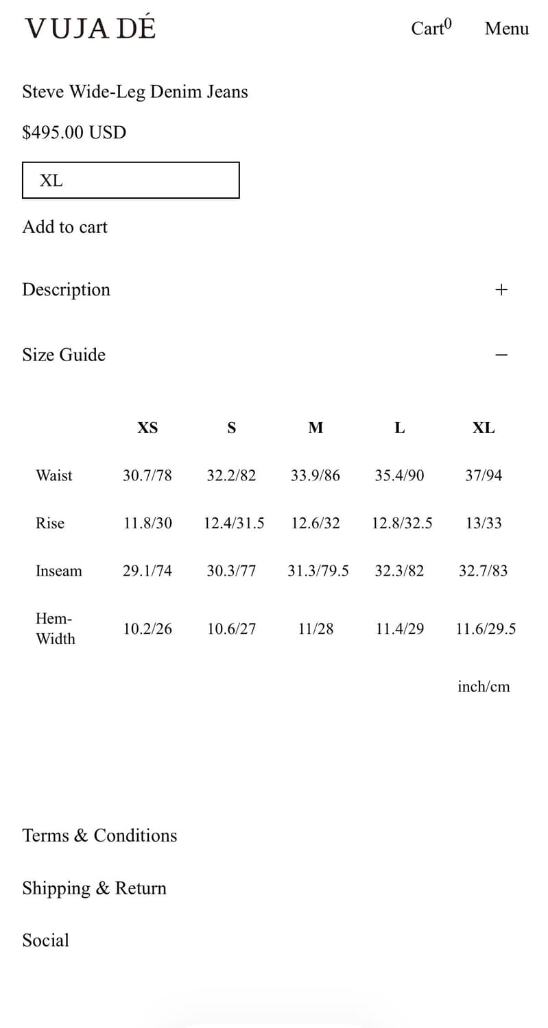 [M] (새상품) VUJA DE Steve Wide-Leg Denim 상품이미지10