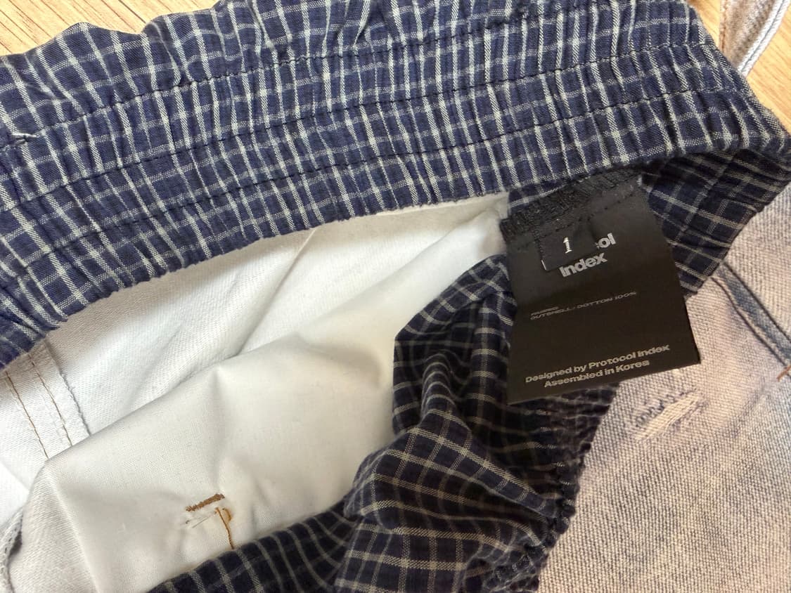 프로토콜 인덱스 트롱프 뢰유 레이어드 팬츠 블루 상품이미지5