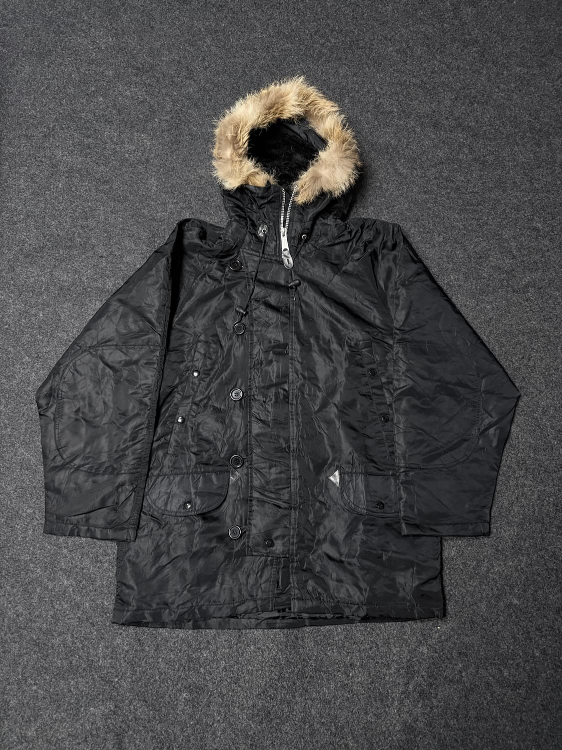 Vintage grunge Punk Fur hood parka 상품이미지1