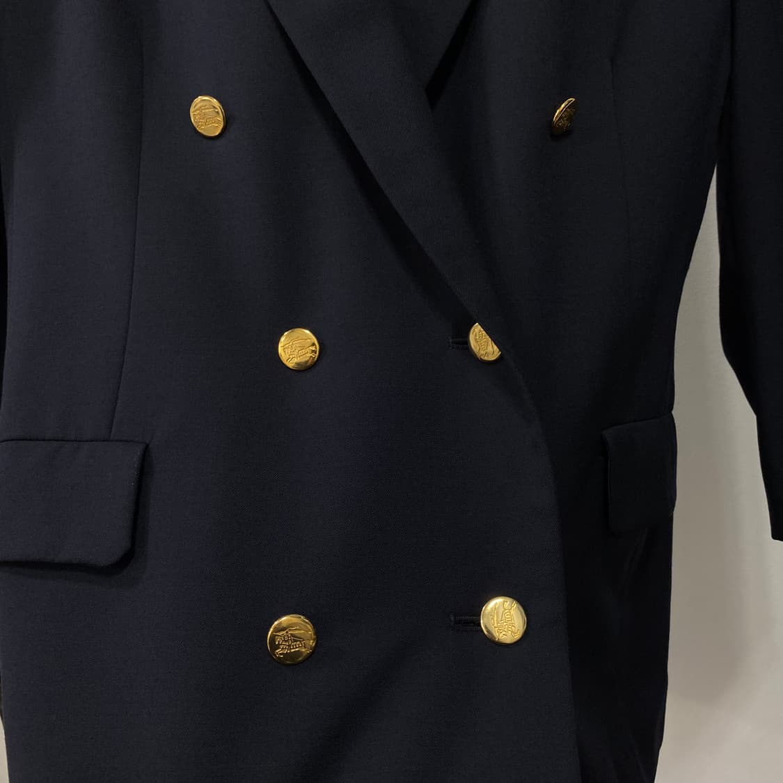 버버리 90s 금장 버튼 울 더블 브레스티드 상품이미지5