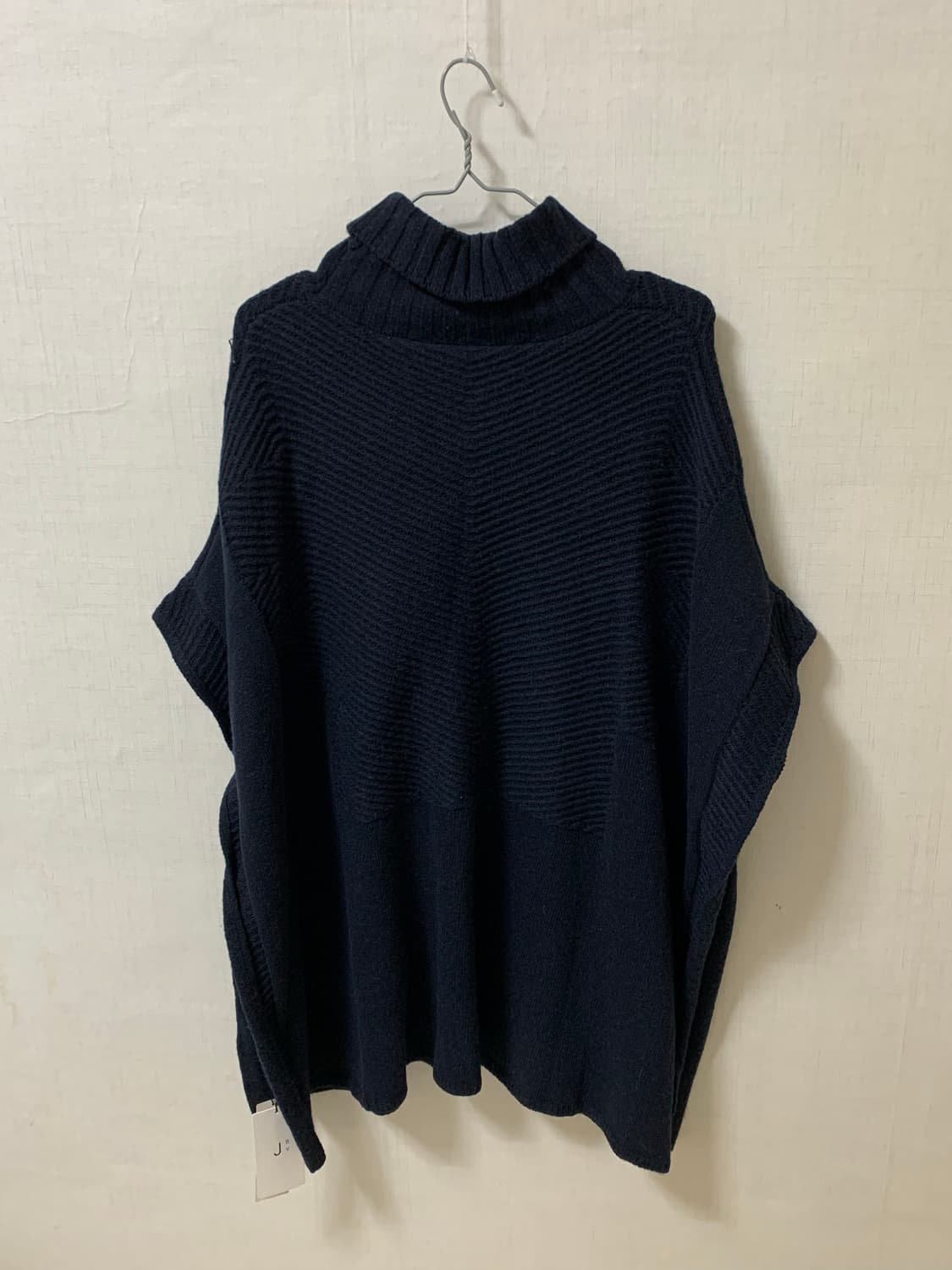 새상품 J by 정구호 네이비 울 캐시미어 니트 판초 터틀넥 모 케이프 상품이미지8