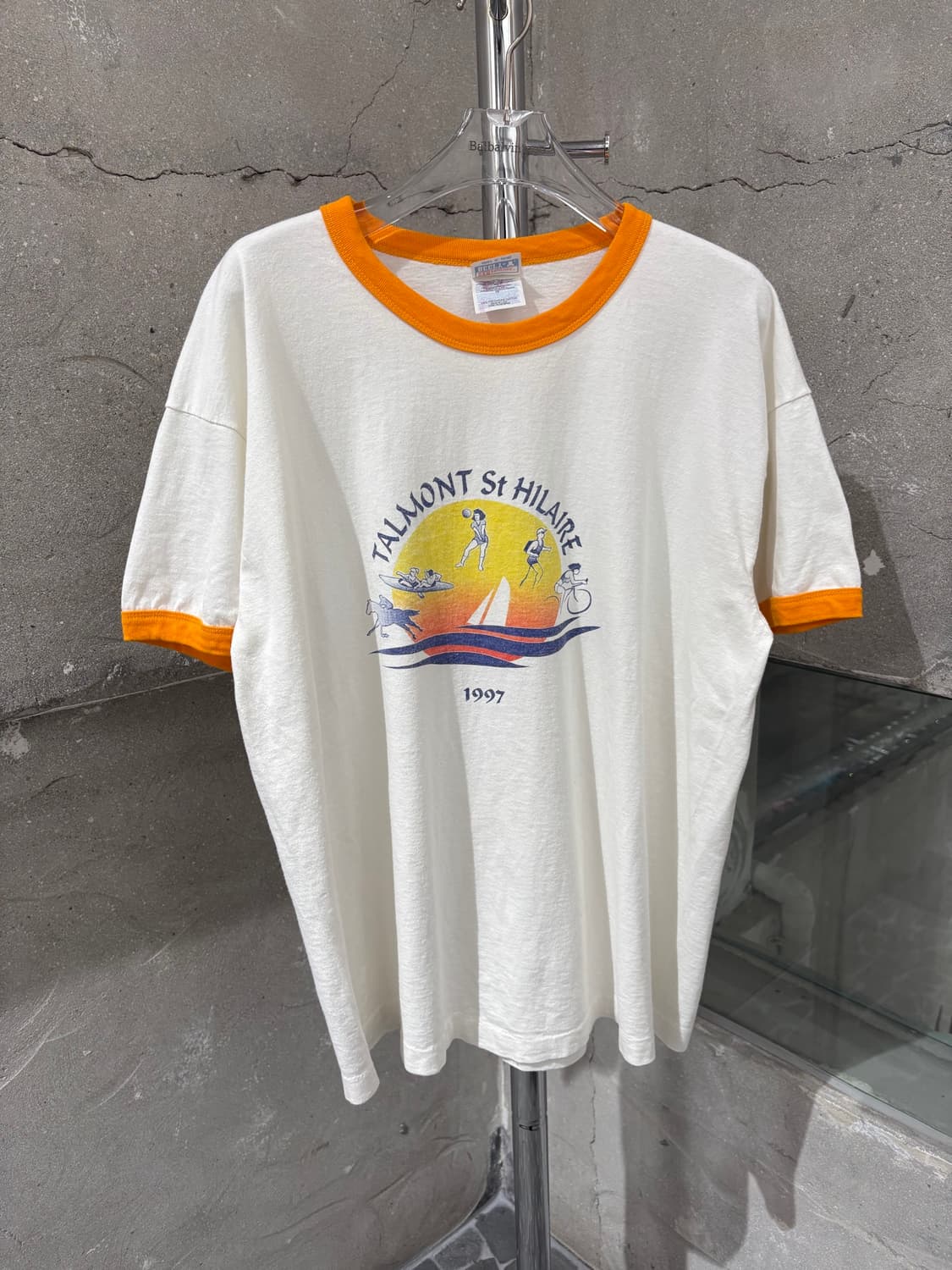 90s 헤인즈 Tallmont St Hilaire 행사 링거 티셔츠 상품이미지1