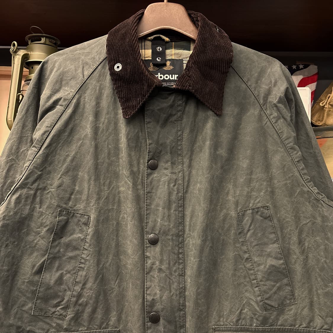 신형라벨 바버 오리지널 타탄체크 라이닝 비데일 코튼 왁스자켓 N937 상품이미지3