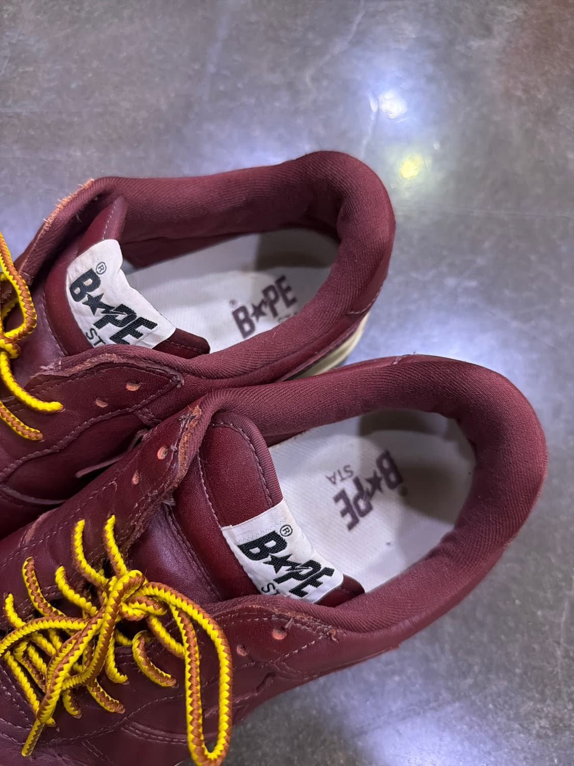 베이프 베이프스타 로우 레드윙 버건디 포스 스니커즈 285 상품이미지5