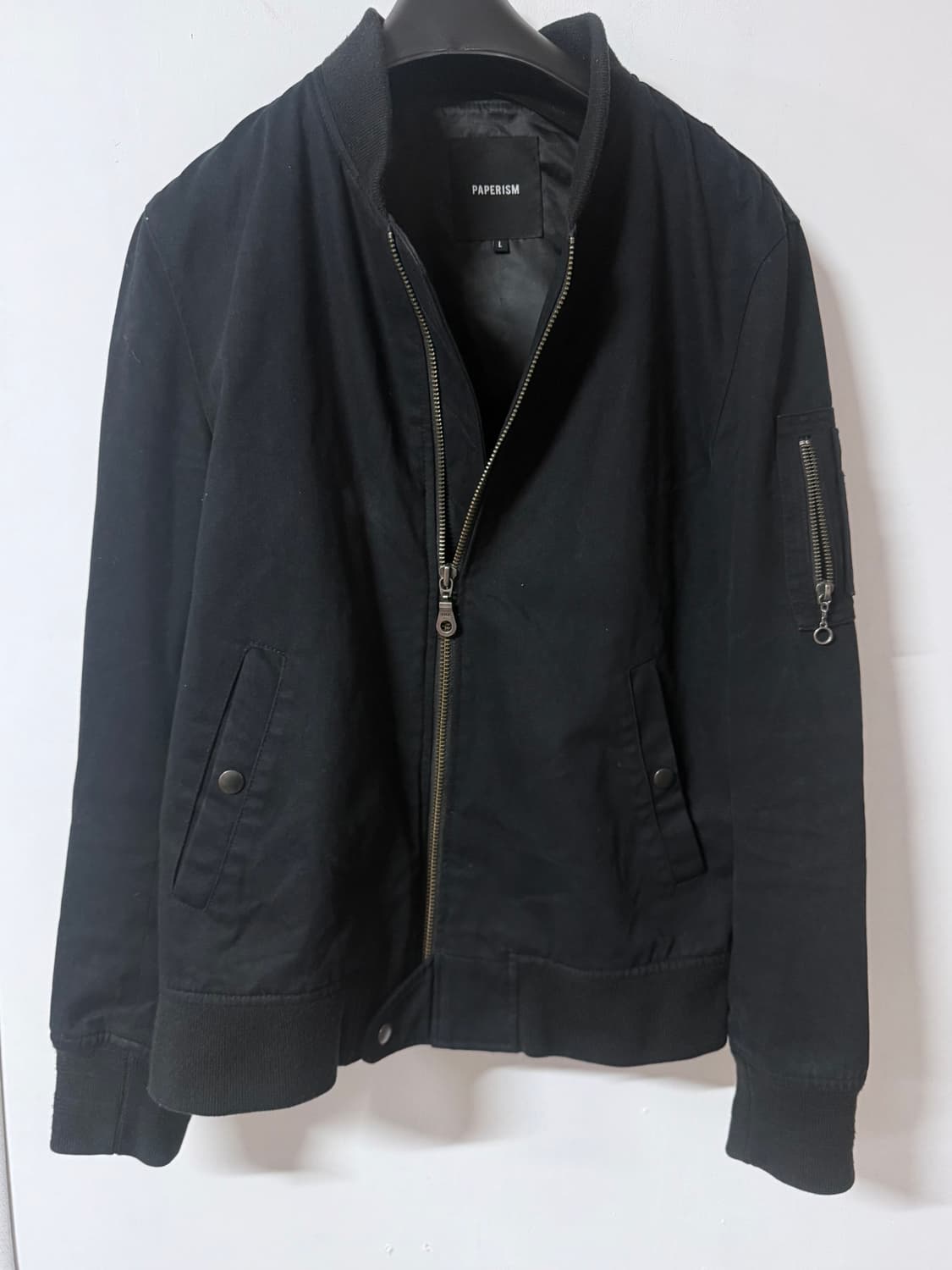 페이퍼리즘 블랙 MA-1 집업 블루종 자켓 L 상품이미지2