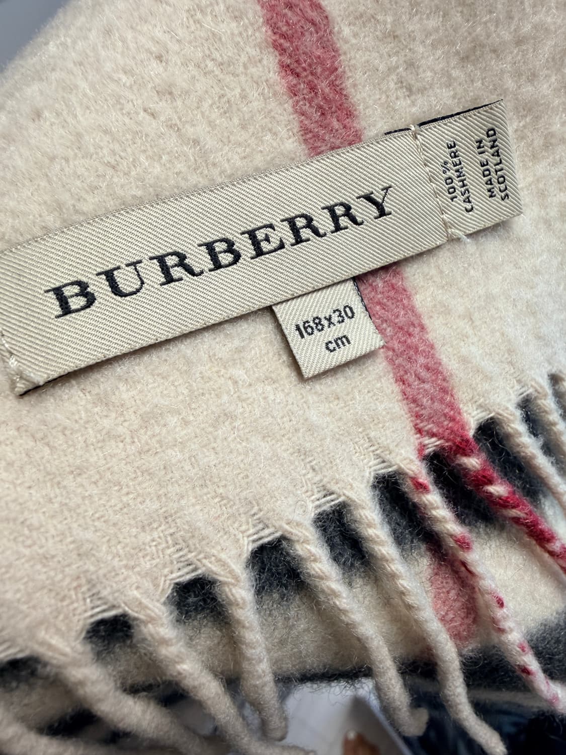 버버리 체크 캐시미어 머플러 스톤 상품이미지4