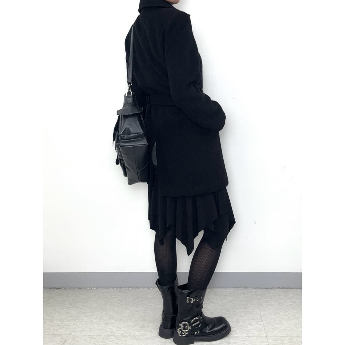 빈티지 블랙 울 앙고라 코트 상품이미지4