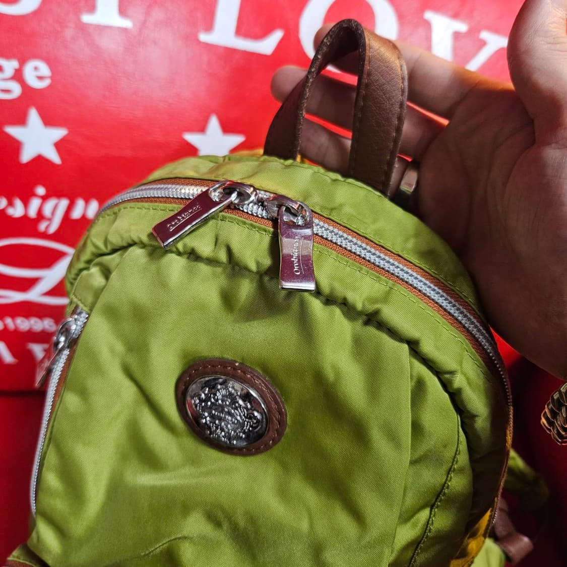 오로비앙코 in Italy 그린 나일론 미니 백팩
 상품이미지2