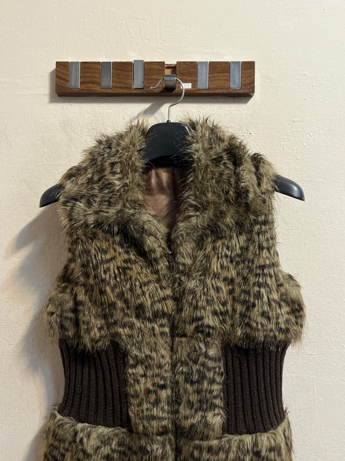 유즈드 레오파드 퍼 베스트 상품이미지2