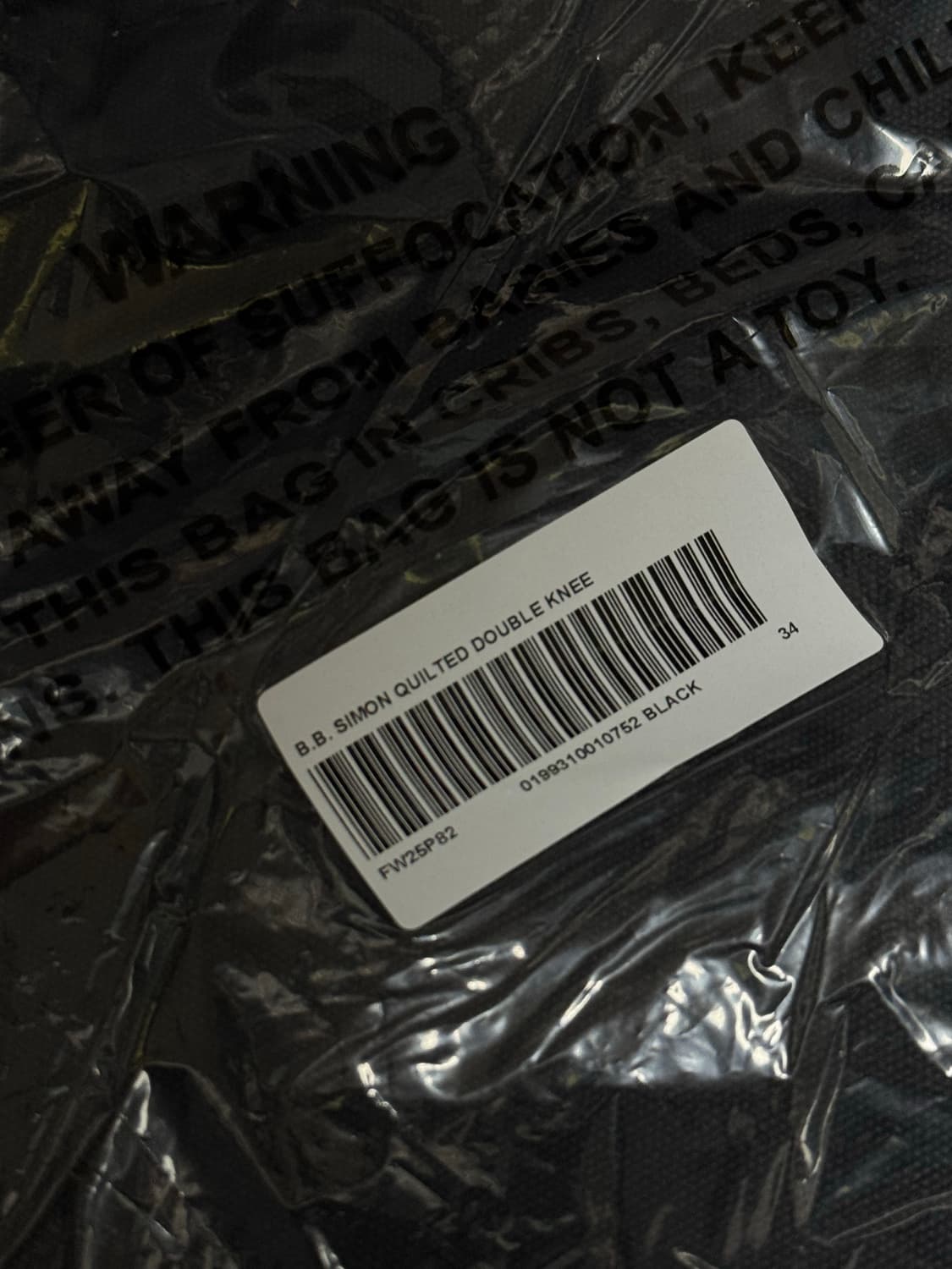 [34] 슈프림 BB 사이먼 25fw 퀄티드 더블 니 페인터 팬츠 블랙 상품이미지3