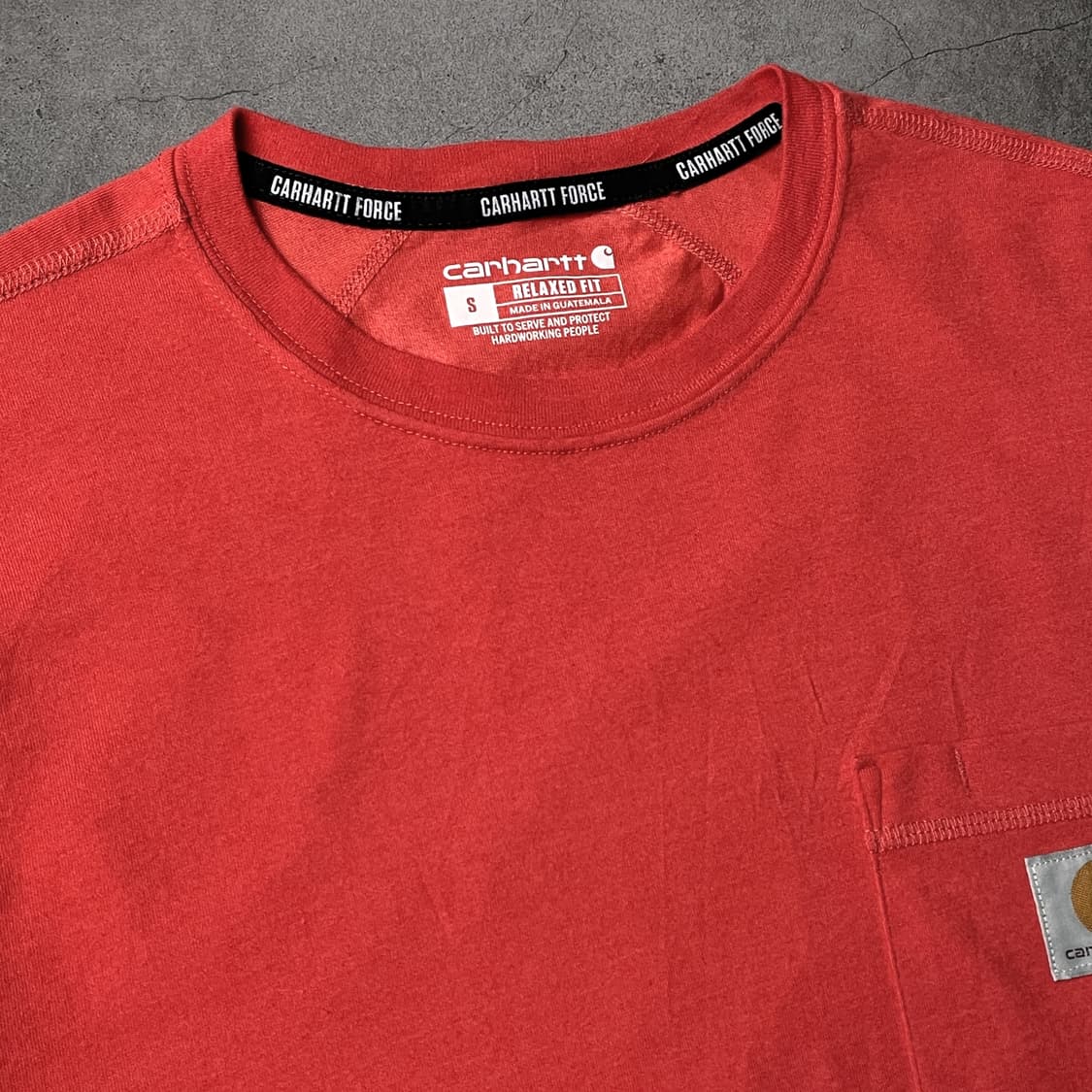 CARHARTT 칼하트 레드 포켓 워크 반팔티셔츠 A01157 상품이미지2