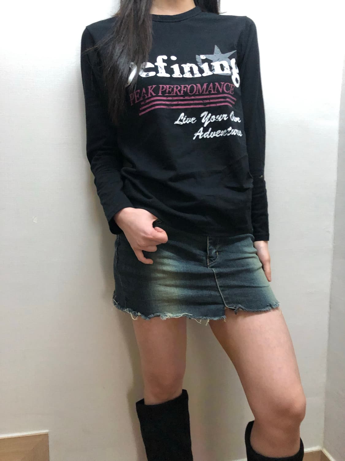빈티지 블랙 와투케 프린팅 롱 슬리브 상품이미지3