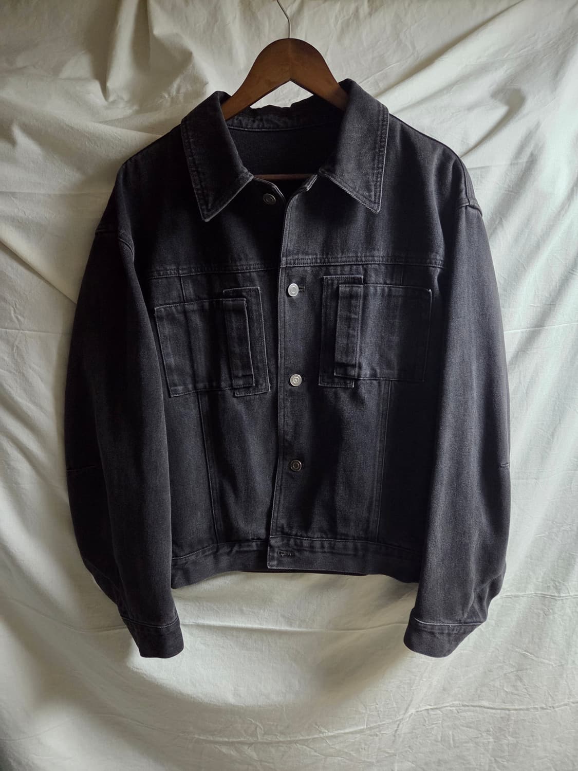 쿠어 투포켓 데님 자켓 흑청 M(100~105) 상품이미지1