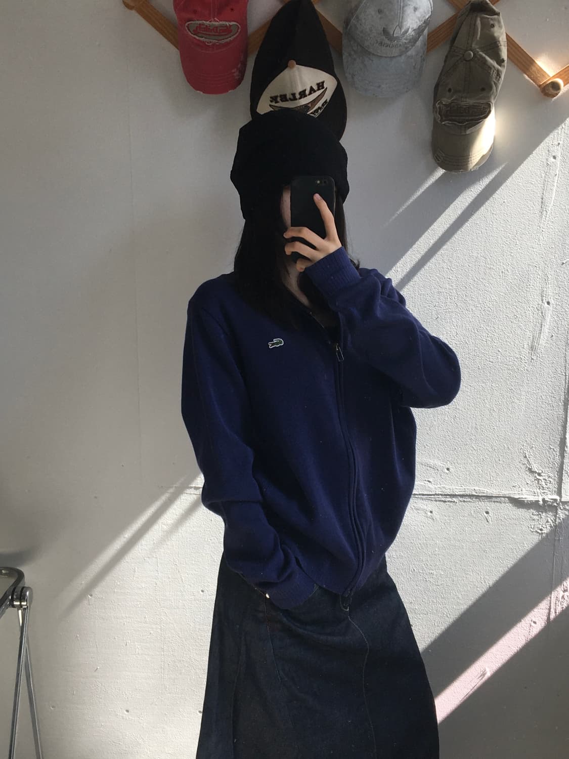 라코스테 자수패치 니트집업 상품이미지2