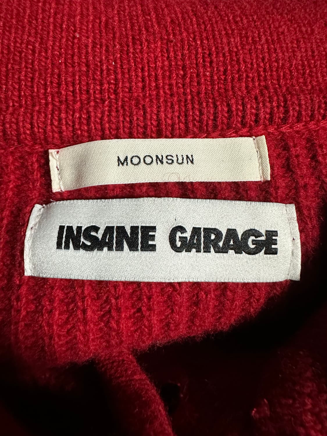 인세인개러지x문선 엘보우 아가일 홀 가디건 L 상품이미지3