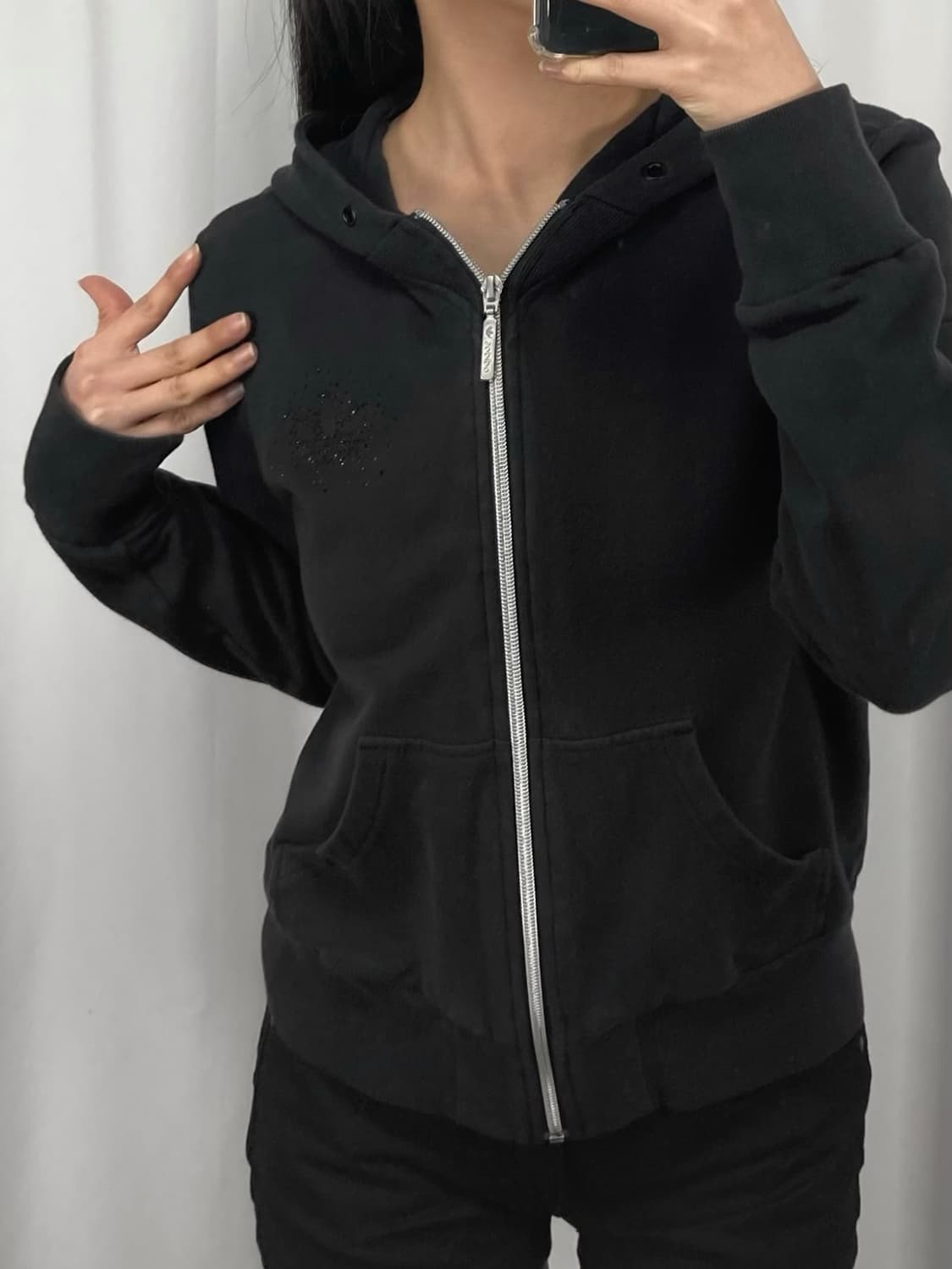 아디다스 블랙 후드집업 상품이미지2