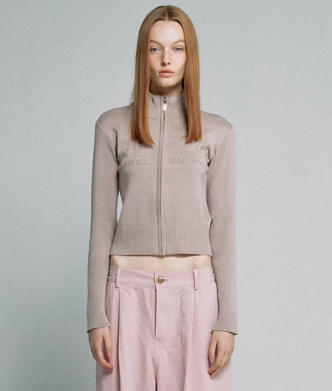 스컬프터 니트집업 더스티핑크 sculptor 22fw 상품이미지3