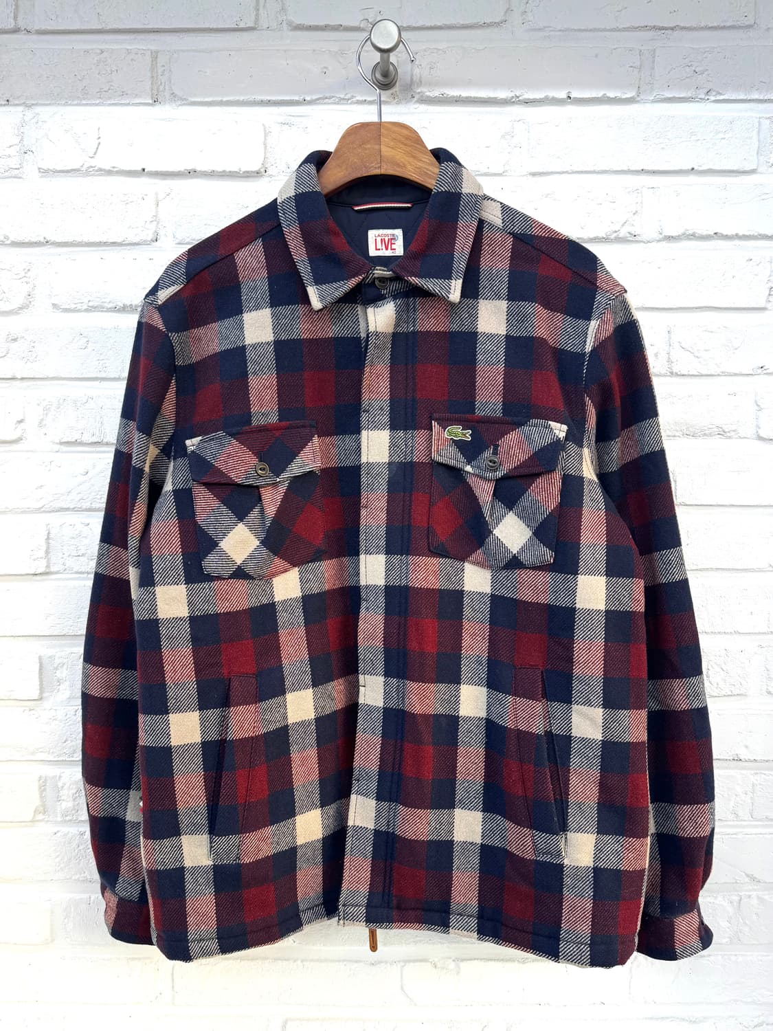 라코스테 모 혼방 체크 누빔자켓 상품이미지3