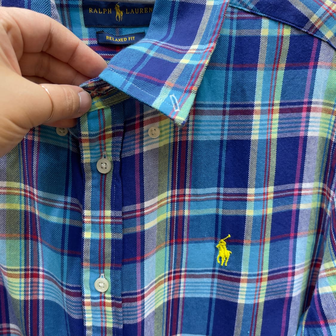 폴로랄프로렌 릴렉스드핏 체크셔츠(옐로우포니) 상품이미지4
