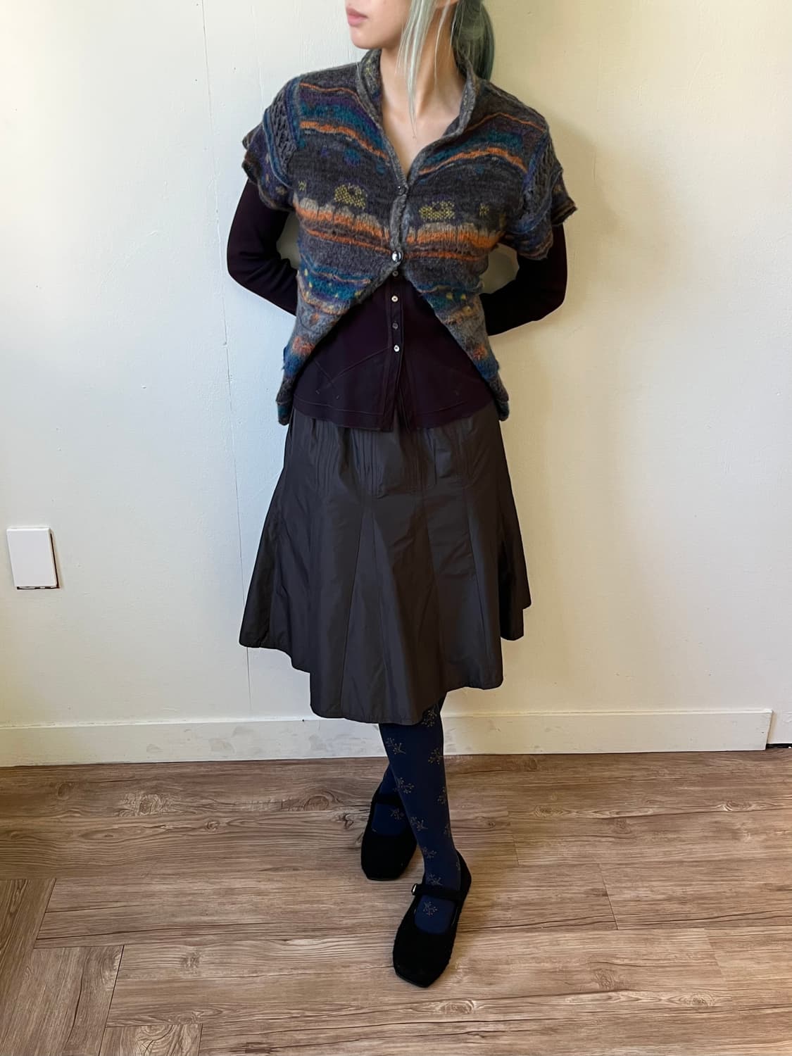 SCAPA 버건디 레이스 가디건 상품이미지5