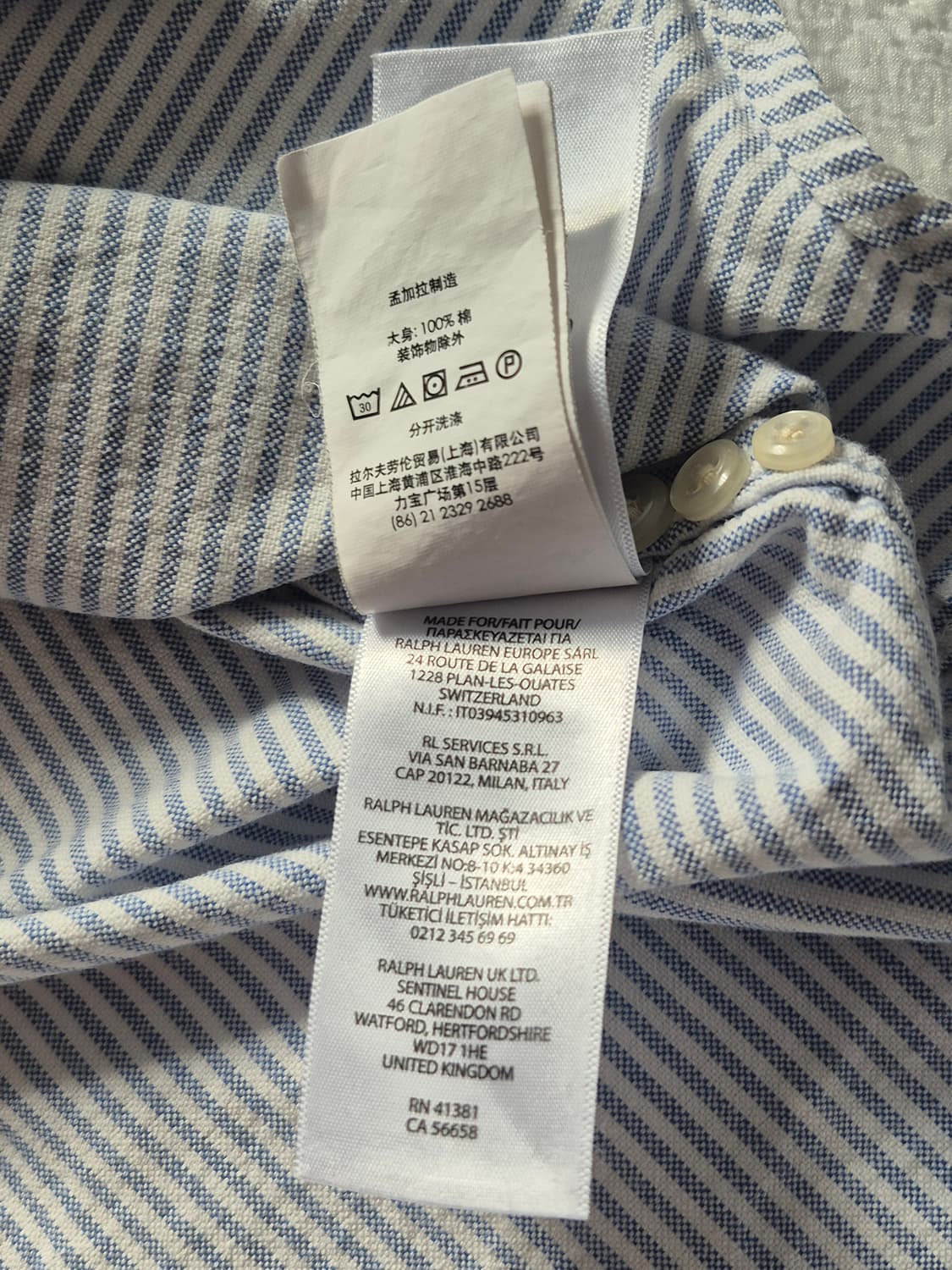 폴로 랄프로렌 스트라이프 셔츠 남성 105사이즈 상품이미지7