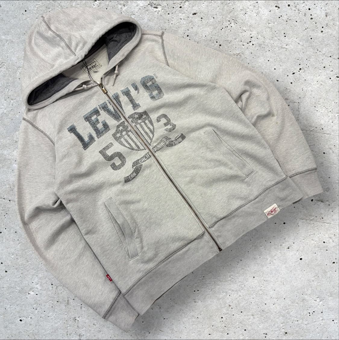 [XL] 리바이스 빅로고 그레이 스웻 후드집업 D273 상품이미지1