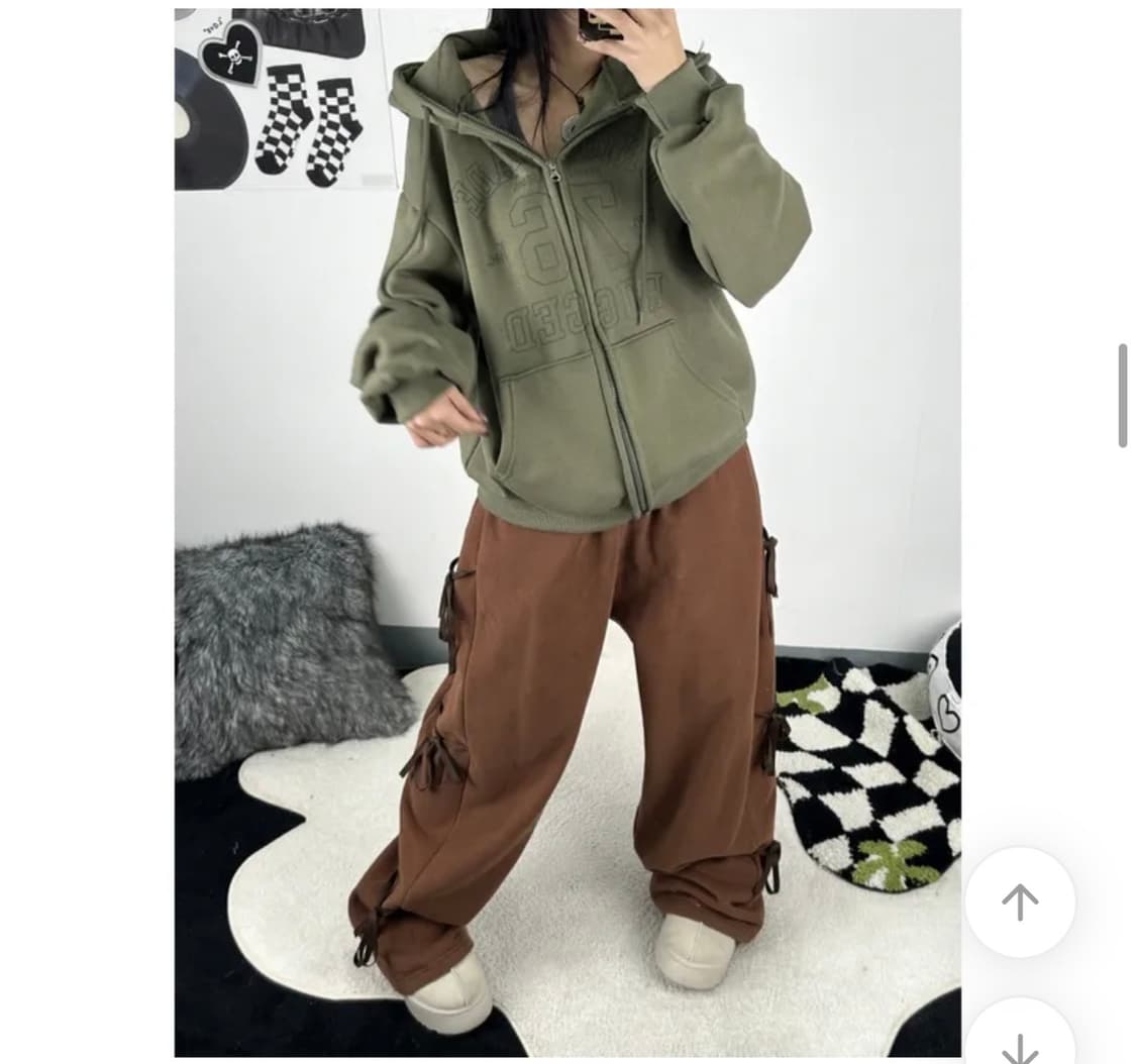 에이블리 남여공용 넘버 프린팅 후드집업 (새상품) 상품이미지3
