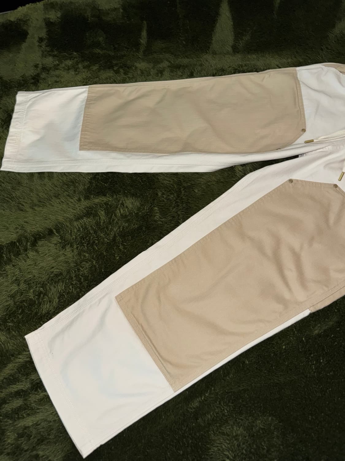 [M,L] 푸마 x 루드 루이지 릴렉스 핏 헤비 코튼 더블니 팬츠 화이트 상품이미지5